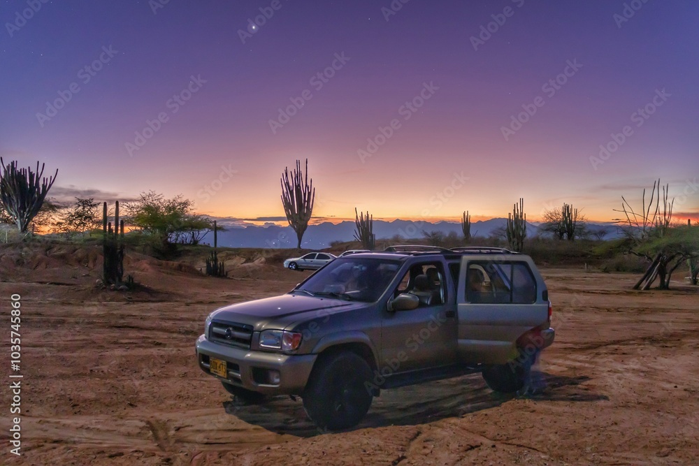 Fototapeta premium car in the desert