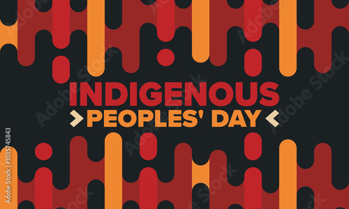 Indigenous Peoples' Day. Native American Day. American Indian culture. Heritage Month. Celebrate annual in United States. Tradition pattern. Poster, card, banner and background. Vector illustration
