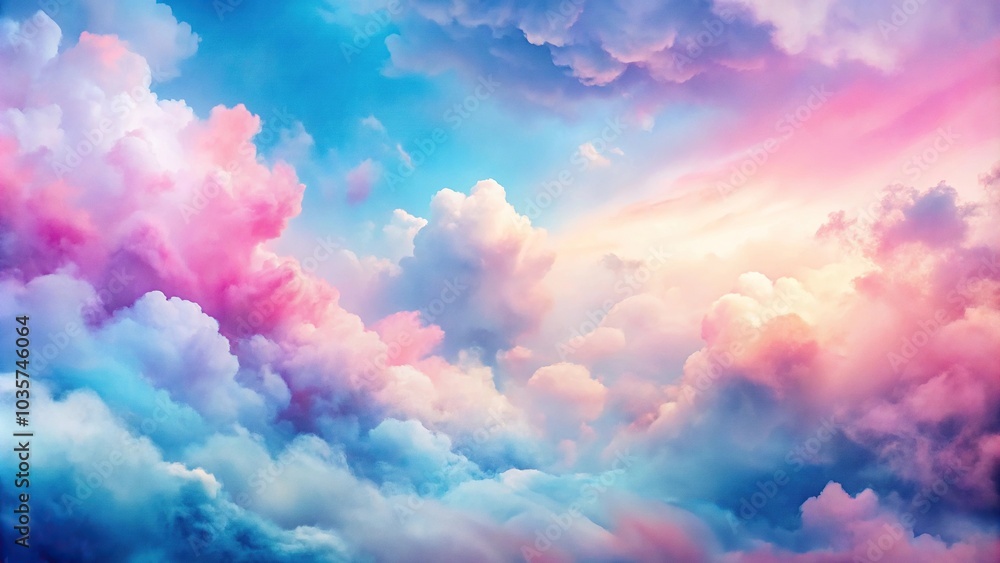Abstract watercolor painting of a sky with pink and blue clouds Abstract watercolor painting of a sky with pink and blue clouds
