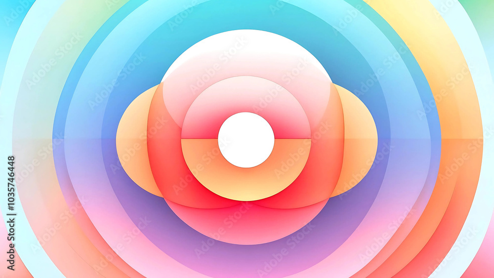 A digital abstract artwork featuring circle geometric A digital abstract artwork featuring circle geometric