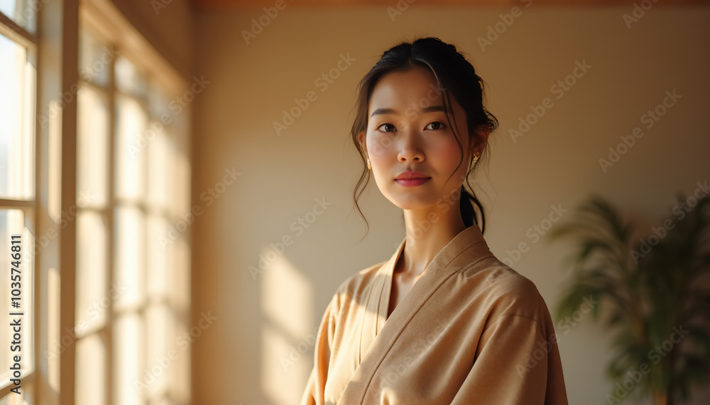 Serene Portrait of a Young Woman by the Window