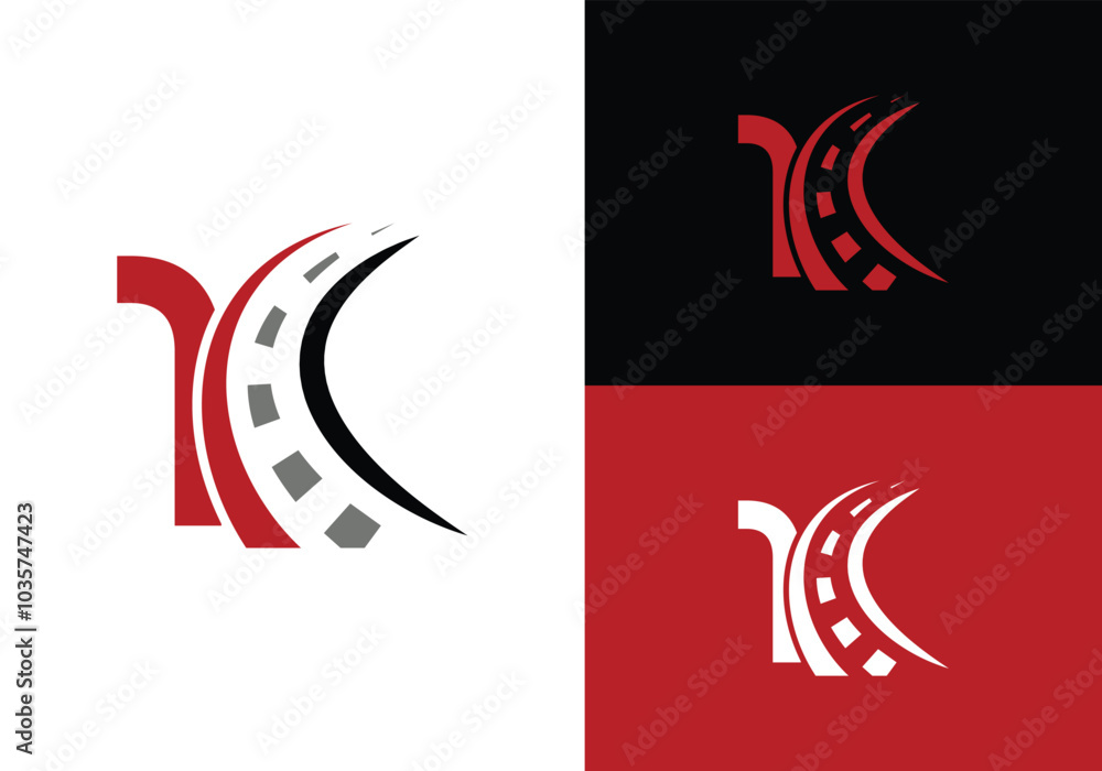 Obraz premium Road sign logo with letter 1 Design. Transportation and traffic Sign Symbol