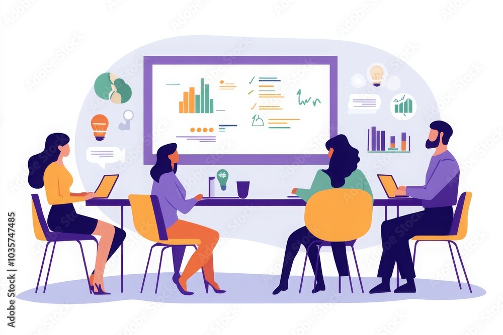 Collaborative Business Meeting with Data Presentation and Analysis Collaborative Business Meeting with Data Presentation and Analysis