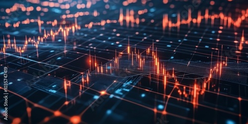 Wallpaper Mural Abstract digital grid with glowing lines. Torontodigital.ca