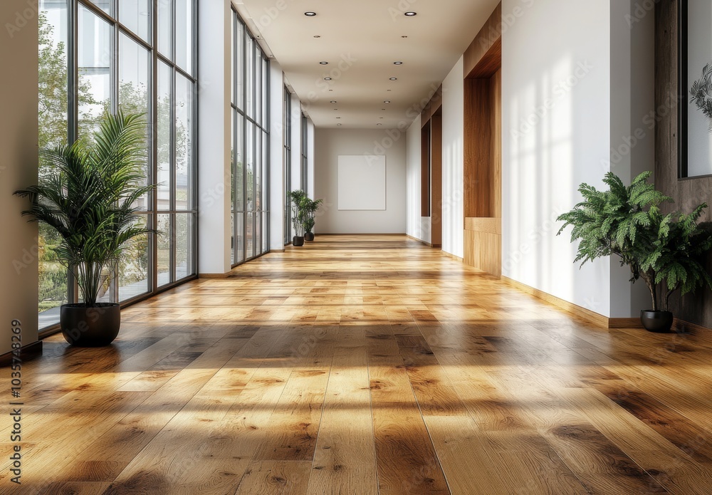 Modern Hallway Interior. Modern Hallway Interior.