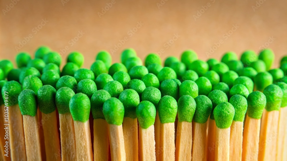 Isolated Wood Matches with Green Tips - Unique Close-Up for Creative Projects and Stock Photography Isolated Wood Matches with Green Tips - Unique Close-Up for Creative Projects and Stock Photography