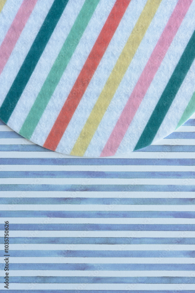 large round felt fabric shapes with colorful and white stripes on paper with stripes large round felt fabric shapes with colorful and white stripes on paper with stripes