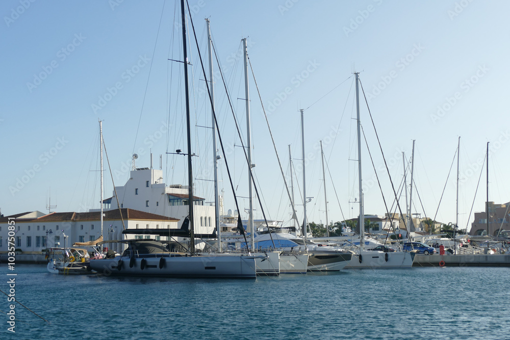 The Limassol Marina with yachts and beautiful buildings in Cyprus The Limassol Marina with yachts and beautiful buildings in Cyprus
