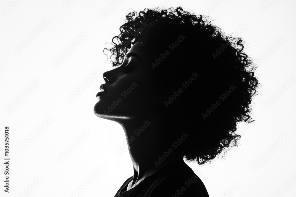Silhouette of African American Woman. AI generated illustration. Silhouette of African American Woman. AI generated illustration.