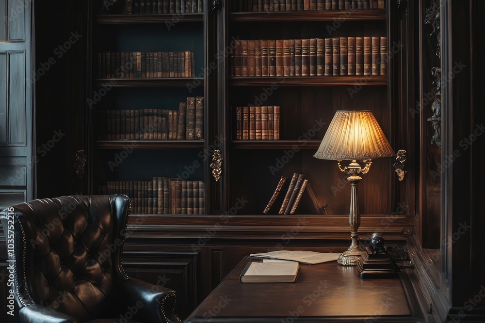 Classic Law Office Interior. AI generated illustration. Classic Law Office Interior. AI generated illustration.