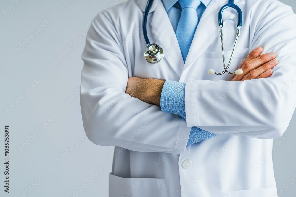 Professional medical doctor in a confident stance Professional medical doctor in a confident stance