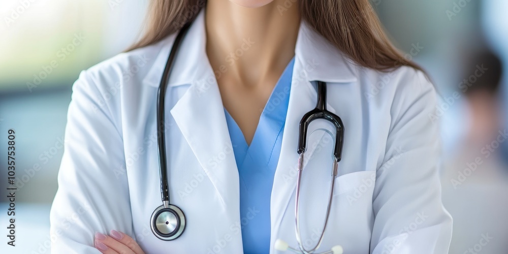 Confident female doctor with arms crossed Confident female doctor with arms crossed