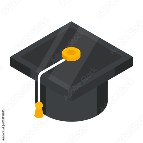 A trendy design icon of graduation Cap 

