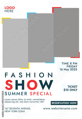 Template for a poster with a male fashion show model