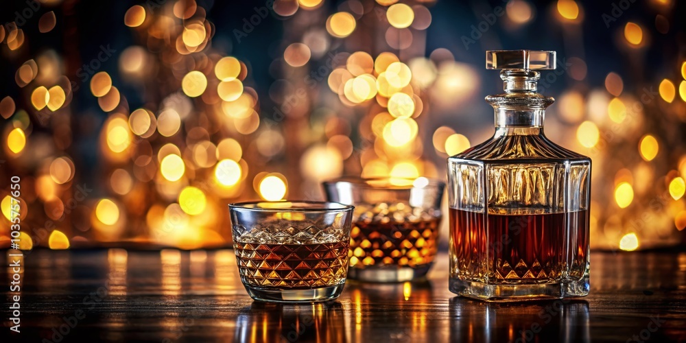 Low Light Photography of Strong Alcohol Shots and Decanter for Bar and Home Decor Low Light Photography of Strong Alcohol Shots and Decanter for Bar and Home Decor