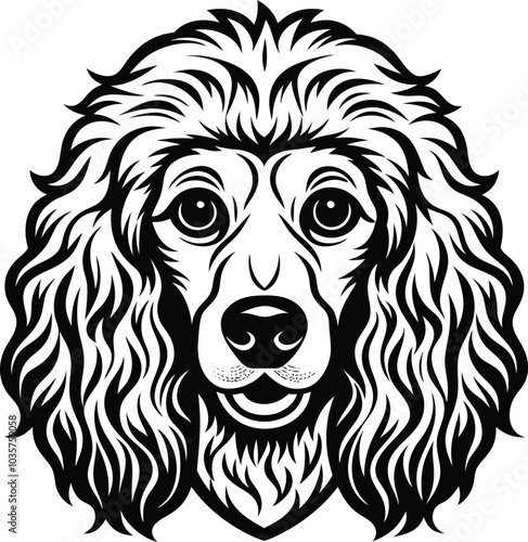 poodle dog in different poses, clipart, and vector silhouette designs.