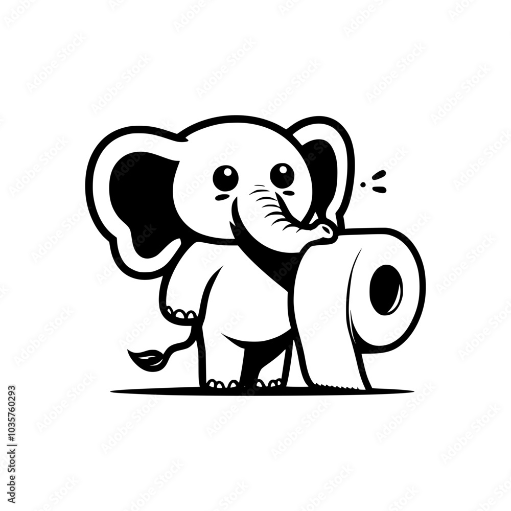 Obraz premium Elephant in the Bathroom