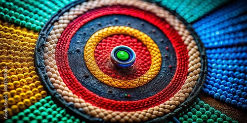 Macro Photography of a Bullseye Target with Vivid Colors and Textures for Precision Focus and Artistic Detail