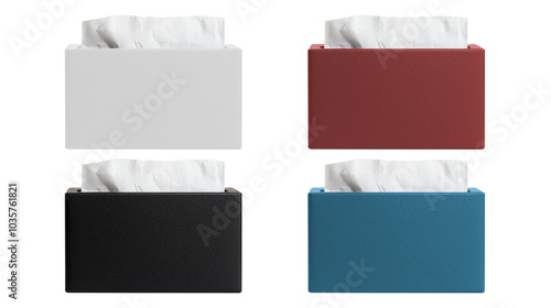 Wallpaper Mural Tissue boxes in varied colors on a white isolated background. Torontodigital.ca