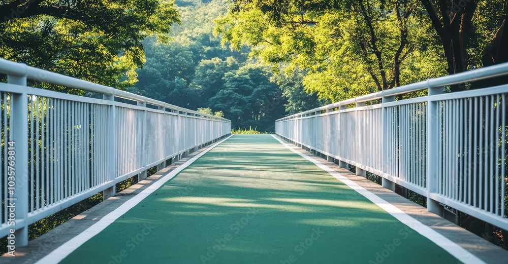 Obraz premium Guardrail Bridge. AI generated illustration.