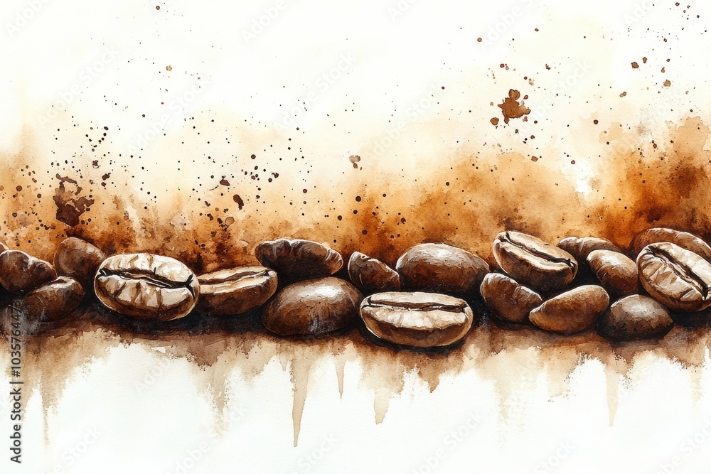 Coffee Beans on Artistic Background Design Coffee Beans on Artistic Background Design