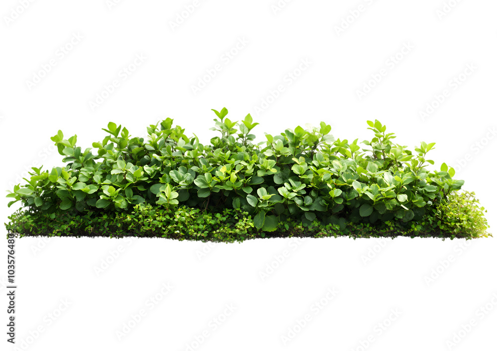 Obraz premium green bush plant isolated on transparent background PNG