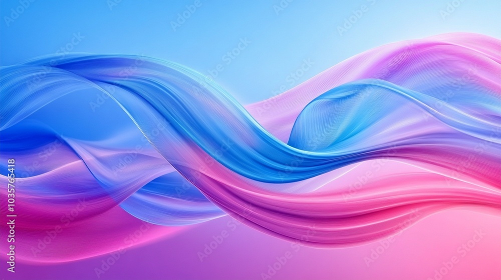 Vibrant waves of blue and pink intertwine in a mesmerizing abstract design, creating a fluid and dynamic composition against a soft gradient background. Vibrant waves of blue and pink intertwine in a mesmerizing abstract design, creating a fluid and dynamic composition against a soft gradient background.