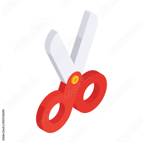 A trendy design icon of scissors 

