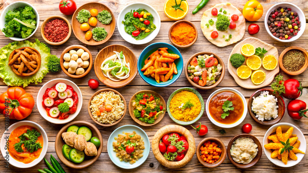 Different style Natural food (various cuisines) Different style Natural food (various cuisines)