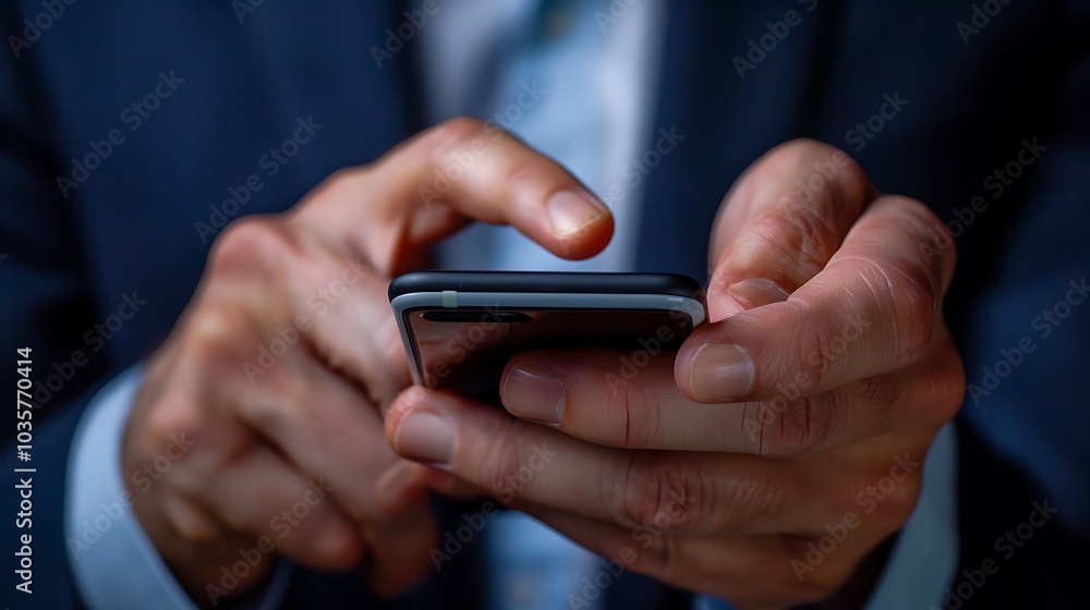 A close-up of hands using a smartphone, emphasizing technology and communication. A close-up of hands using a smartphone, emphasizing technology and communication.