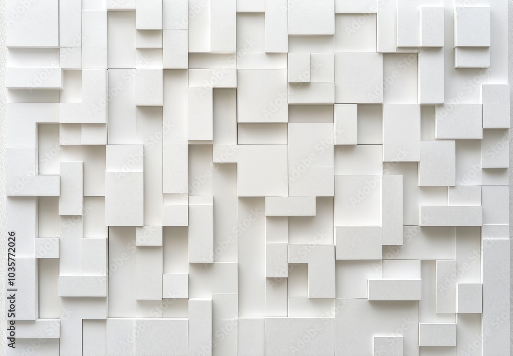 White Geometric Wall. White Geometric Wall.