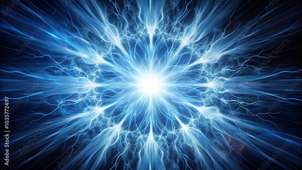 Fototapeta premium Abstract white energy burst on wide-angle view