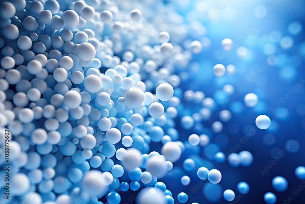 Abstract white particles in blue and white colors macro background Abstract white particles in blue and white colors macro background