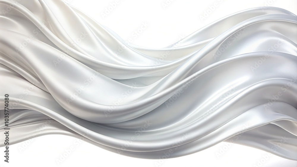 Abstract white satin silky cloth with soft waves at a tilted angle Abstract white satin silky cloth with soft waves at a tilted angle