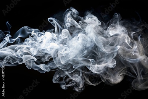 Abstract white smoke on black background