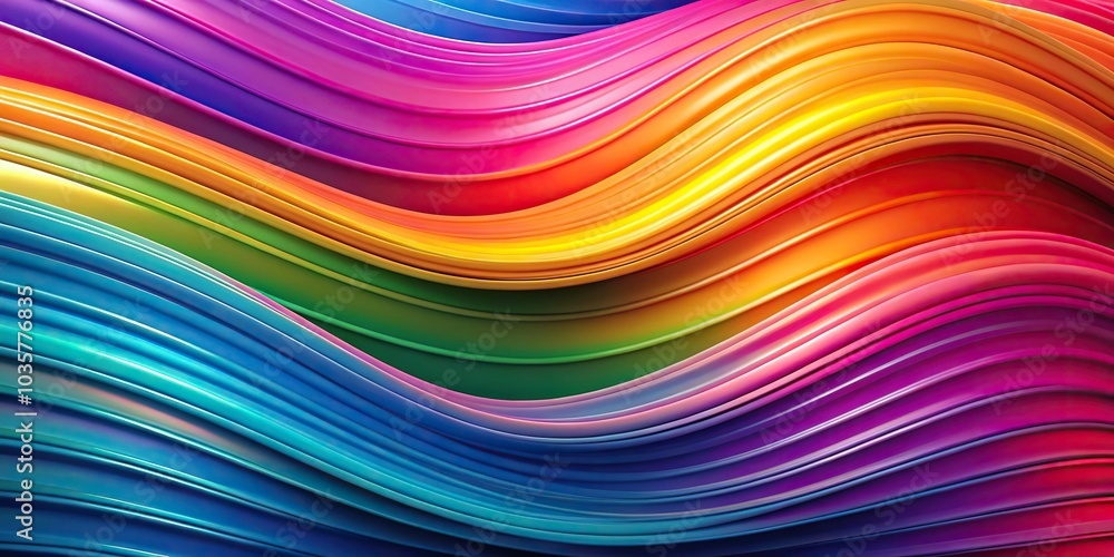 Naklejka premium Abstract wide-angle wave pattern background with gradient colors flowing