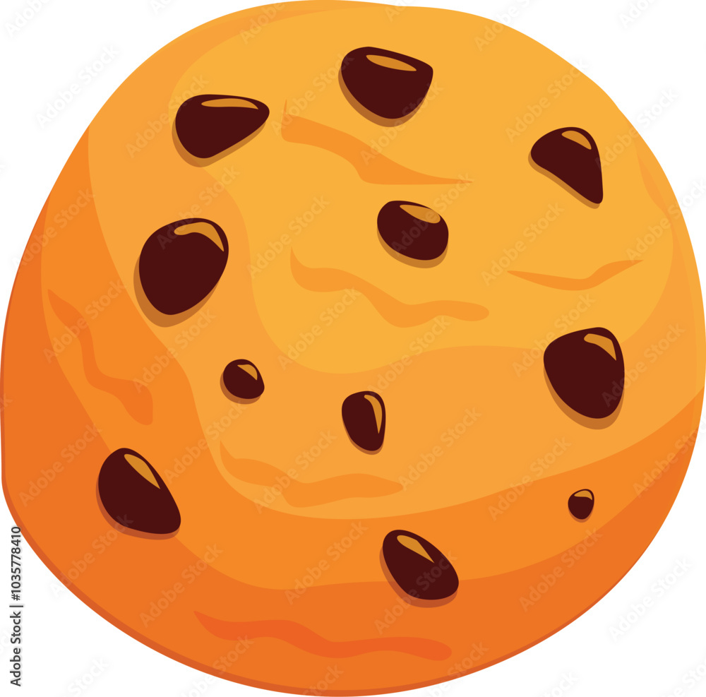 Fototapeta premium Delicious chocolate chip cookie is fresh out of the oven and ready to eat