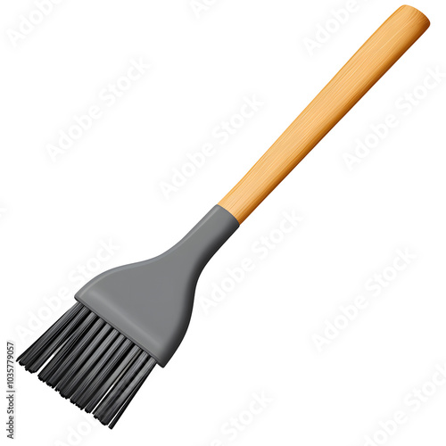 Cooking brush with a wooden handle on a transparent background