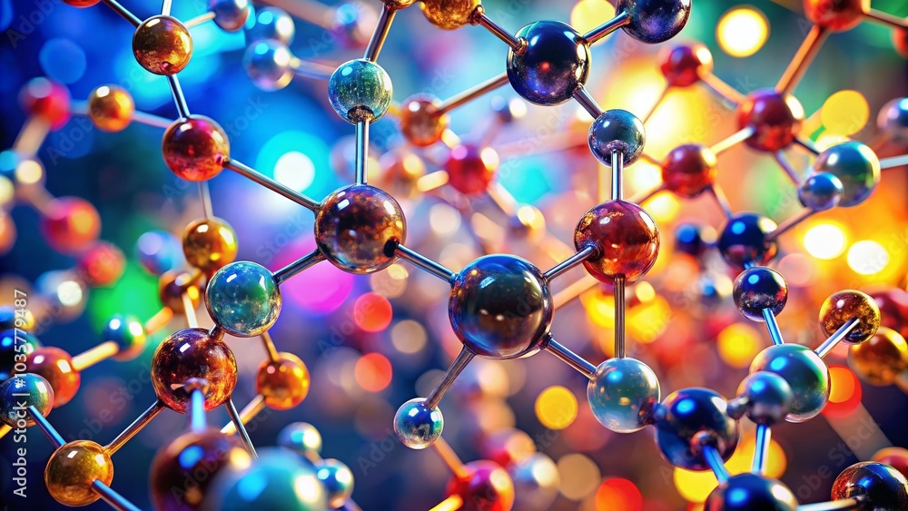Molecule Structure in Bokeh Style - High Dynamic Range Chemistry Visualization Molecule Structure in Bokeh Style - High Dynamic Range Chemistry Visualization