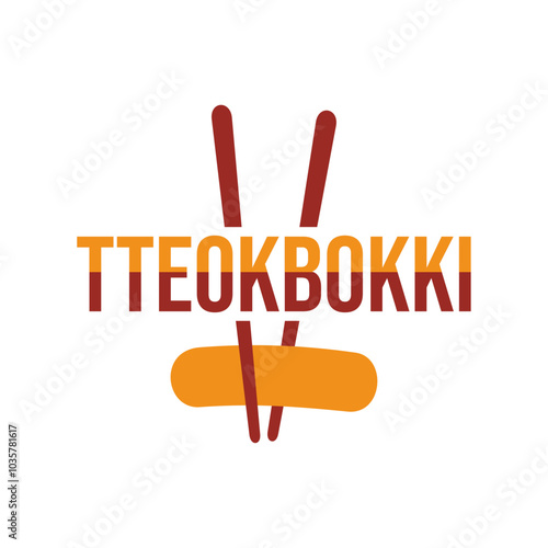 Tteokbokki logo vector illustration template Traditional Korean food