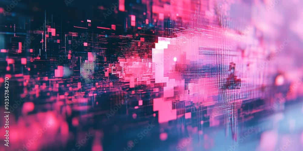 Abstract pink and blue digital grid. Abstract pink and blue digital grid.
