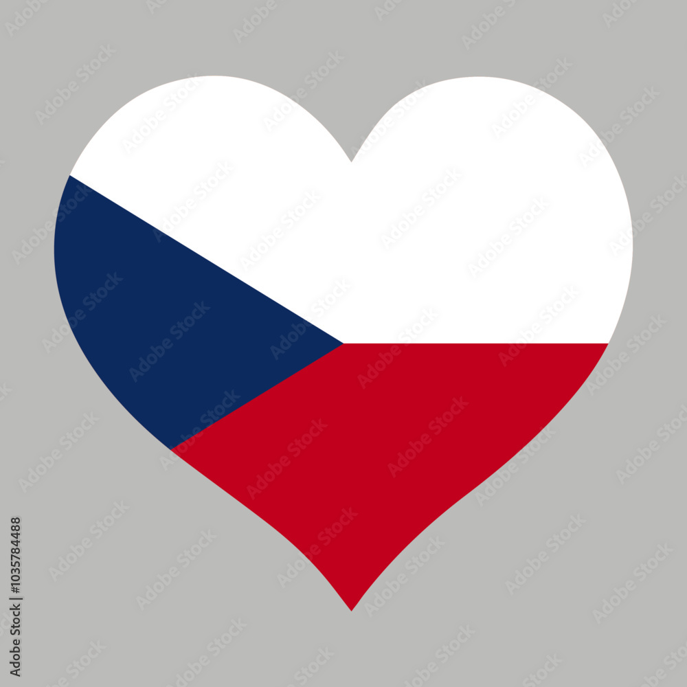 Czech flag in heart shape, vector illustration on isolated background. Czech flag in heart shape, vector illustration on isolated background.