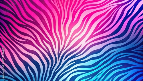 Abstract zebra pattern with pink and blue gradient extreme close-up