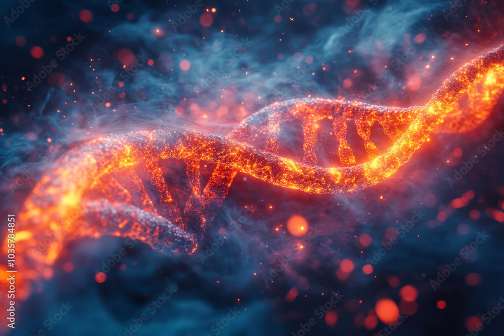 Abstract DNA Strand Visualization Exploring Genetic Structures Abstract DNA Strand Visualization Exploring Genetic Structures