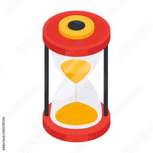 A colored design icon of hourglass 

