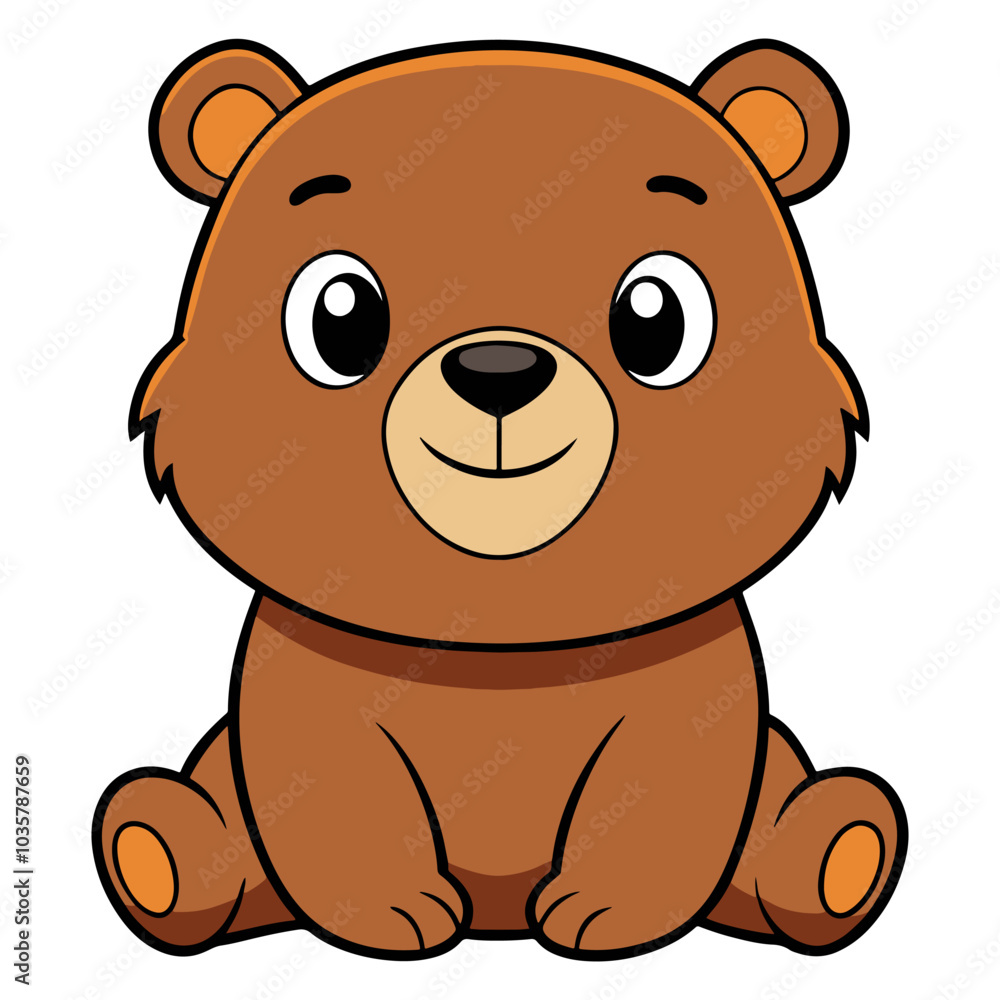 Cheerful Chibi Bear Radiating Joy Cheerful Chibi Bear Radiating Joy