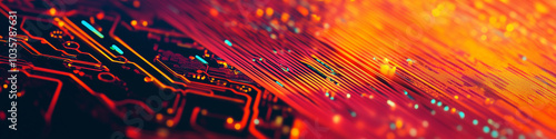red and yellow abstract computer