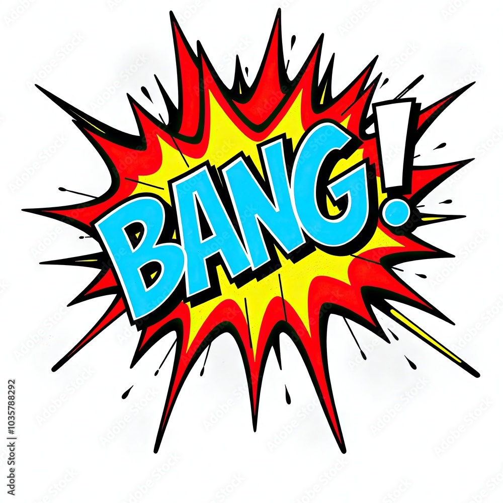 Explosive BANG! Text in Pop Art Style for Dynamic Marketing and Entertainment Campaigns Explosive BANG! Text in Pop Art Style for Dynamic Marketing and Entertainment Campaigns