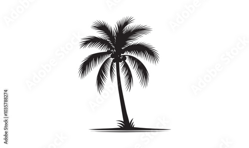 Palm tree vectors silhouette logo isolated on white background