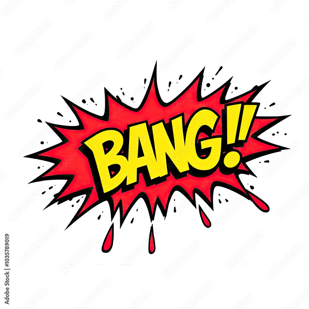 Explosive BANG! Text in Pop Art Style for Dynamic Marketing and Entertainment Campaigns Explosive BANG! Text in Pop Art Style for Dynamic Marketing and Entertainment Campaigns